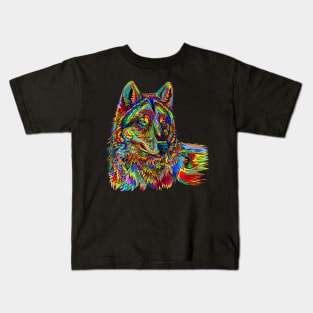 Psychedelic Wolf Kids T-Shirt